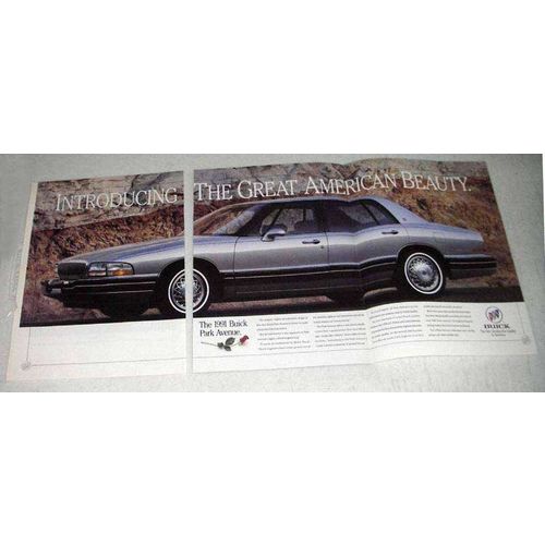 1991 3-page Buick Park Avenue Car Ad - Great American Beauty