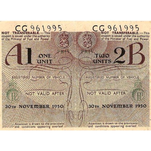 Vehicle fuel vouchers November 1950 Ministry of Fuel & Power vgc see rest