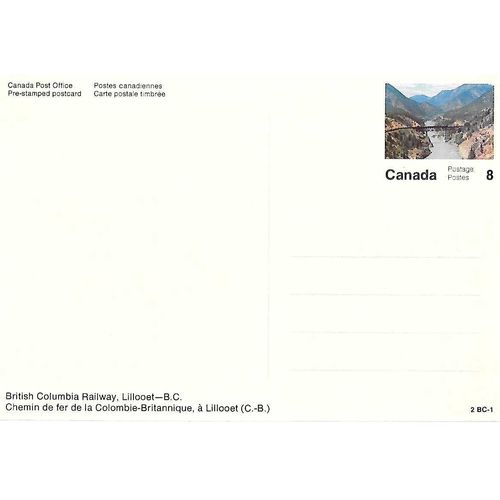 Canada #VC 33 Set 1-BC-1 Postal Card MINT Lillooet, BC