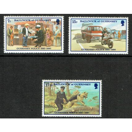 Guernsey 1980 60th Anniversary of Police Force set 3v SG214-216 UM