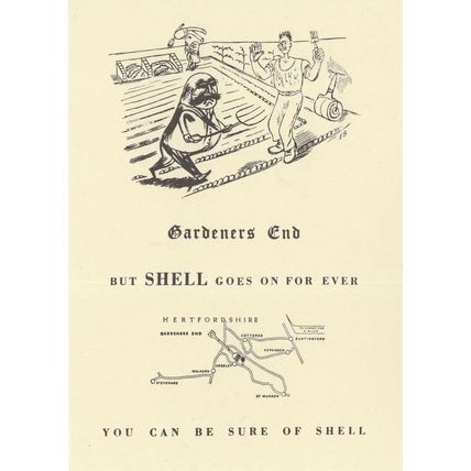 Gardeners End Hertfordshire Comic Shell Petrol Map Postcard