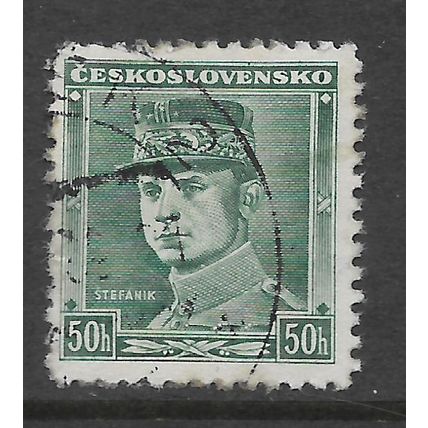 CZECHOSLOVAKIA 1935 50H GREEN GEN M R STEFANIK SG 390 FINE USED