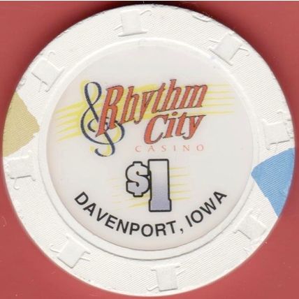 Rhythm City. $1 Casino Chip. Davenport, IA. I93.