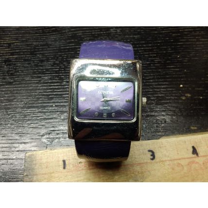 Geneva Women's Purple Cuff Band Analog Watch Quartz
