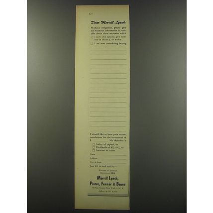 1956 Merrill Lynch Ad - Dear Merrill Lynch