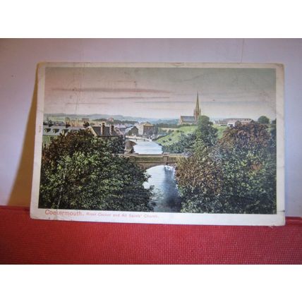 RIVER COCKER & ALL SAINTS, COCKERMOUTH, CUMBRIA used antique postcard. 1905 pm =
