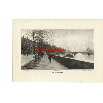 Twilight, Quai Malaquais, Paris, H Darien, Book Illustration (Print), 1890