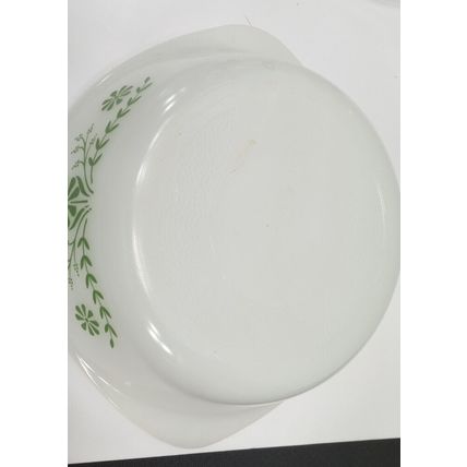 Vintage Glasbake Green Daisy Casserole Dish J514 With Lid - 10" MADE IN USA
