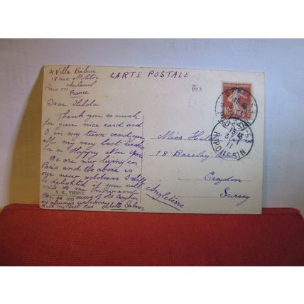 BONNE ANNEE, HAPPY NEW YEAR used antique postcard 1911 pm =
