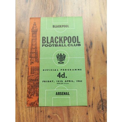 1964/65 Blackpool vs Arsenal, Division 1 - 16/4/1965 ** FREE P&P **