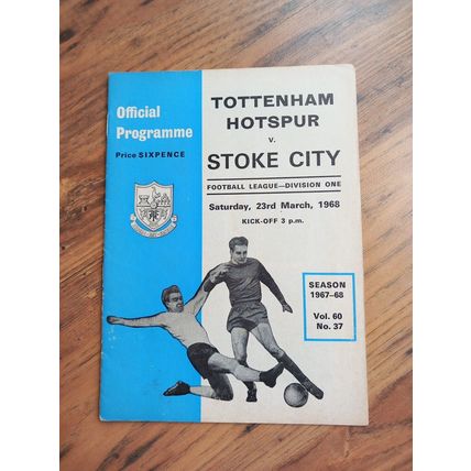 1967/68 Tottenham / Spurs vs Stoke City Division 1 Programme & Ticket