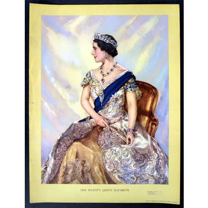 HER MAJESTY QUEEN ELIZABETH - QUEEN MOTHER 1944 Cecil Beaton UK POSTER #D