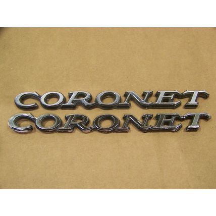 1969 70 71 72 73 74 DODGE CORONET FENDER EMBLEMS OEM PAIR #3504801 STICK ON
