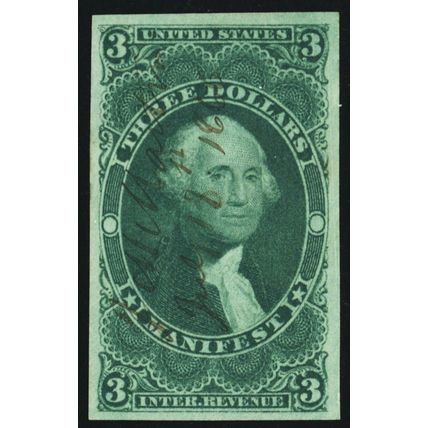 R86a, Used $3 Superb GEM - Nice Sound Revenue Stamp - Stuart Katz
