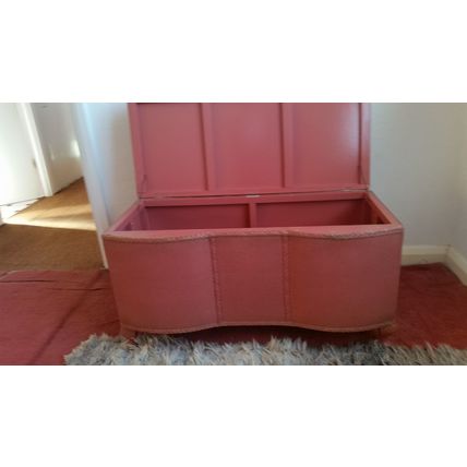 Vintage 1950's Large Wicker Look Blanket Box