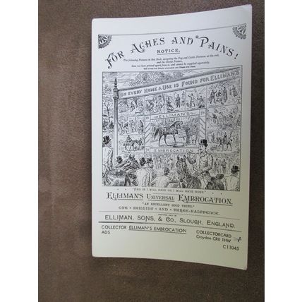 Collectorcard reproduction Advertising Postcard - Ellimans Embrocation, Slough