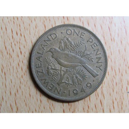 New Zealand 1949 1d Penny Coin