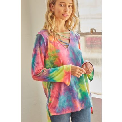 Tie-dye Cage Hi-low Top