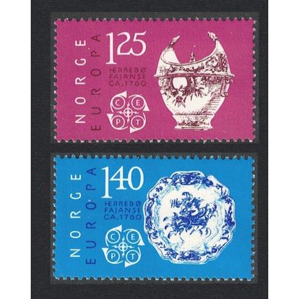 Norway Europa Early Products of Herrebo Potteries Halden 2v 1976 MNH