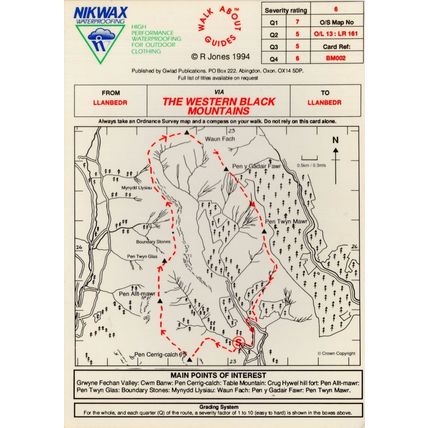 Llanbedr Western Black Mountains Rare 1994 Rambling Welsh Map PB Postcard