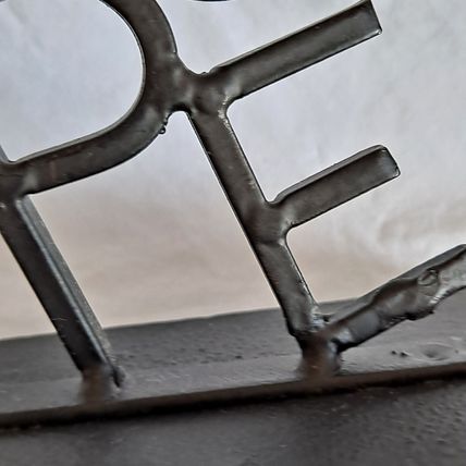 Metal HOPE Christmas STOCKING HANGER Mantel Sitter Holder Hook Black