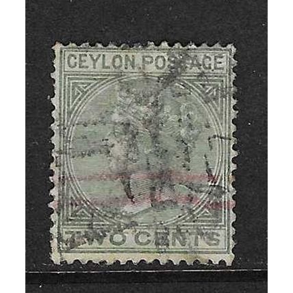 CEYLON 1883-98 WATERMARK CROWN CA 2c DULL GREEN USED SG147