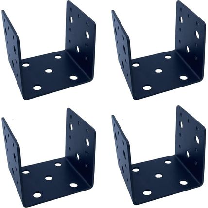 4 PCS Heavy Duty Steel Half Post Base Fit 4X4 Post Anchor Connector, Mounting Jo