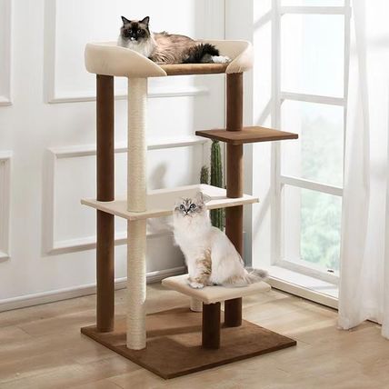 Modern Cat Tree Tower with Extra Large Platform Perch Bed for Maine Coon and Big
