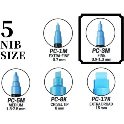 Posca Marker Acrylic Paint Pens Fine Point Tip Width 0.9-1.3Mm 24 Colors PC-3M,