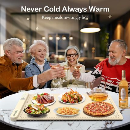 Food Warmer Silicone Electric Warming Tray - Rapid Heating, Precise 6-Level Temp