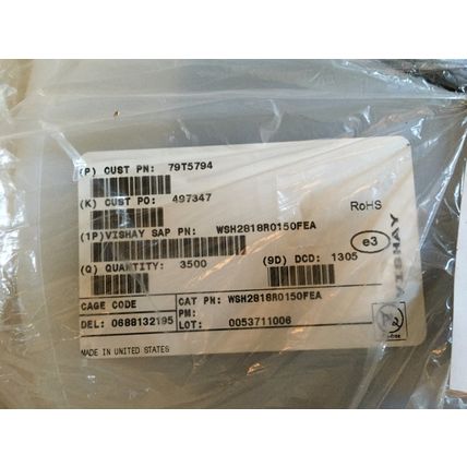 NEW LOT 3301 vishay WSH2818R0150FEA DALE RESISTOR, 2818, R015, 5W,1% ,Ei