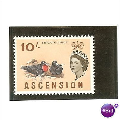 Ascension QEII 1963 10/- Frigate Birds Unmounted Mint 2 SG 82 Sc 87