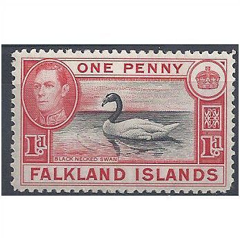 Falkland Islands 1938 SG147a 1d Black & Vermillion Mounted Mint ..