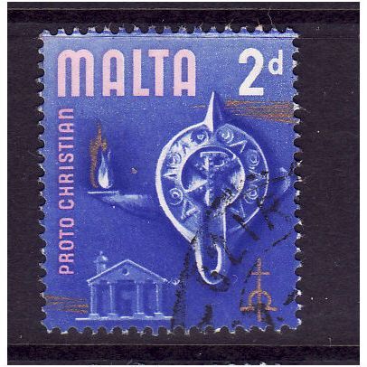 MALTA 1965 2d PROTO CHRISTIAN ERA SG 333 FINE USED#2