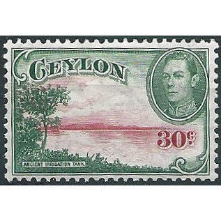 Ceylon 1938 SG393 30c Carmine & Green Mounted MInt ... .