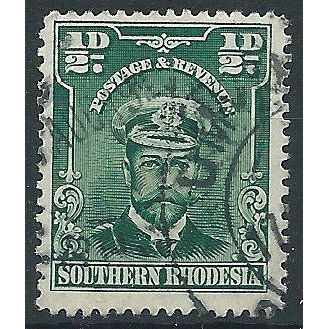 Southern Rhodesia 1924 SG1 1/2d Blue-Green Fine Used..