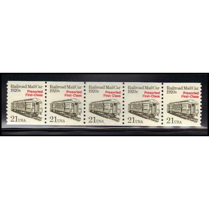 2265 21c Mail Car Fine MNH Dry Gum PNC 1/5 X1214