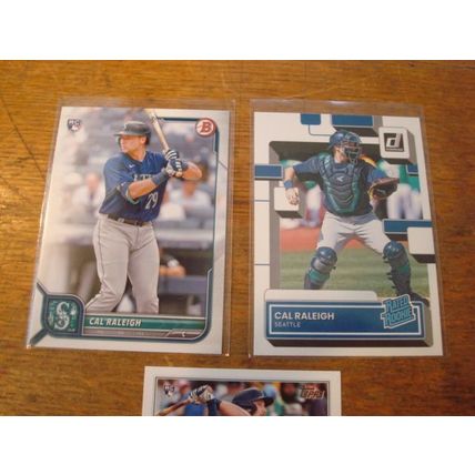 2022, Bowman/Topps/Donruss, 3-Rc Cards, CAL RALEIGH, Mariners