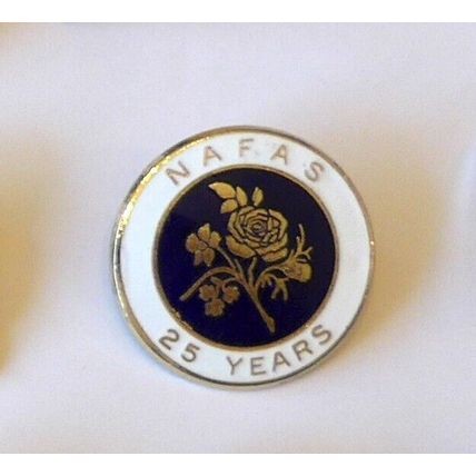 NAFAS 25 years National Association of Flower Arrangement Society pin badge