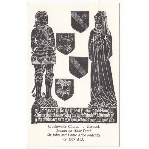 Crosthwaite Church Keswick Brasses on Altar Tomb Cumbria Postcard