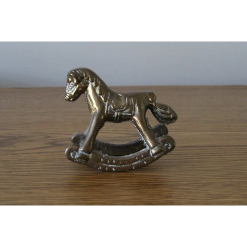 HORSE - VINTAGE SOLID BRASS SMALL ROCKING HORSE