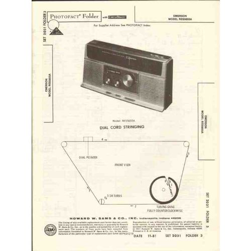 EMERSON model RES5655A AM FM Stereo clock radio Sams Photofact manual