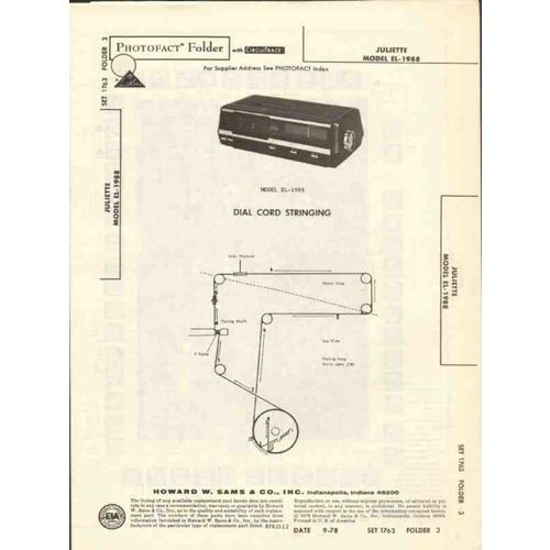 JULIETTE model EL-1988 AM FM clock radio Sams Photofact manual