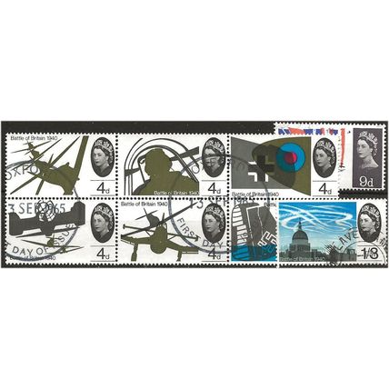 1965 Battle of Britain Set SG671-678 First Day Cancels Very Fine Used .. .