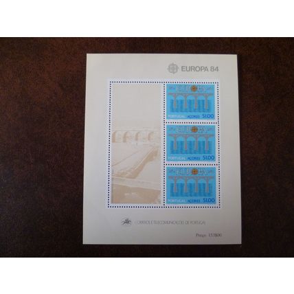 Azores 1984 Europa Bridge miniature sheet stamps SGMS455 CEPT