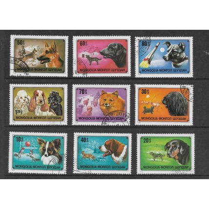 MONGOLIA 1978 DOGS SET 9 VALS FINE USED #2