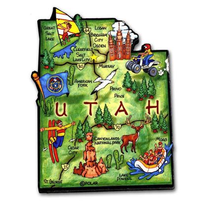 Utah the Beehive State Artwood Jumbo Fridge Magnet