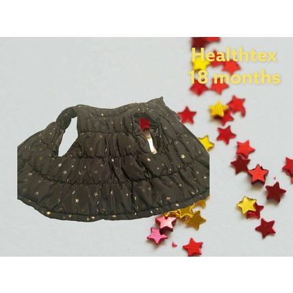 HEALTHTEX BABY PUFF VEST ZIPPERED BLACK WITH GOLD STARS 18 MONTHS