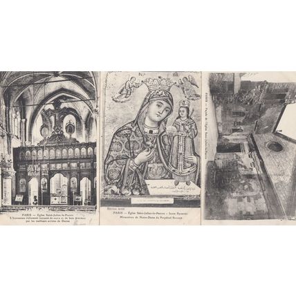 Paris Eglise Saint Julien Le Puavre 3x Antique Religious French Postcard s