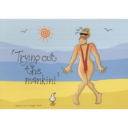 Male Model With Mankini Borat Style Eastbourne Comic Postcard